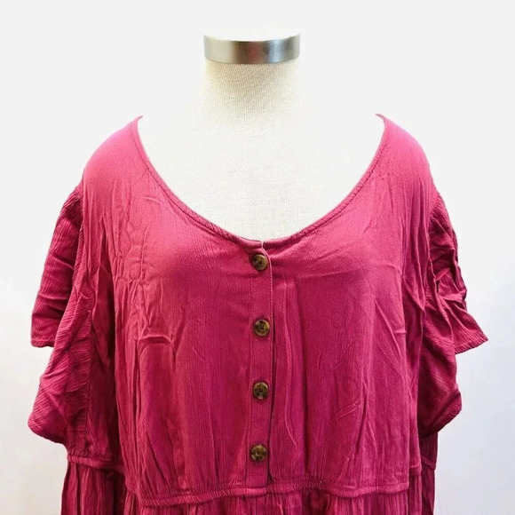 Sonoma Dresses & Skirts - NWT SONOMA Women Short Sleeve Pullover Pink Elastic Waist V-Neck Dress Size 3X